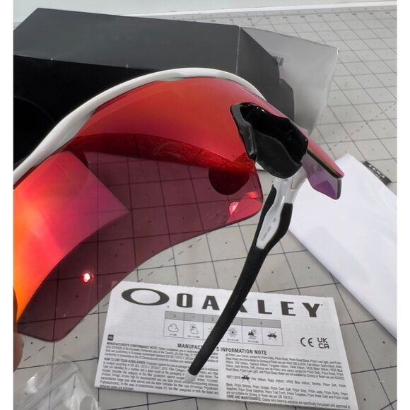 Oakley Youth Radar EV XS Path Sunglasses in White/Prizm Field - Picture 4 of 11